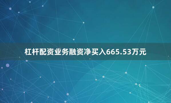 杠杆配资业务融资净买入665.53万元